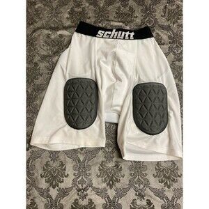 Schutt Padded Football Girdle Shorts w/ Thigh Pads Size Large White/Black
